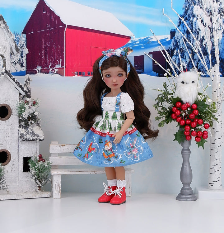 Animal Snow Angels - blouse & jumper with boots for Ruby Red Fashion Friends doll