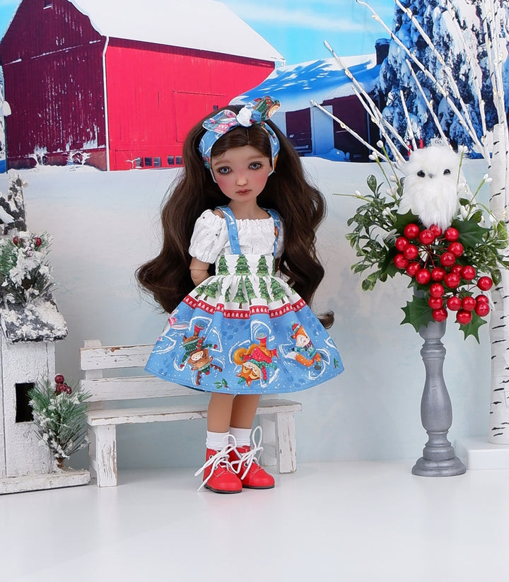 Animal Snow Angels - blouse & jumper with boots for Ruby Red Fashion Friends doll