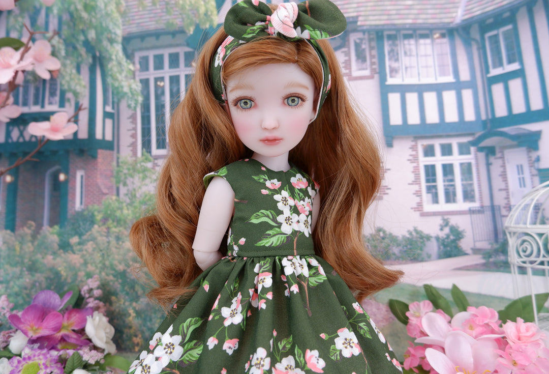 Apple Blossoms - dress with shoes for Ruby Red Fashion Friends doll