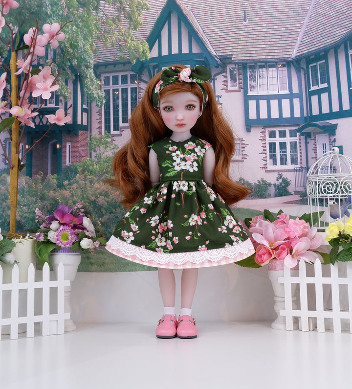 Apple Blossoms - dress with shoes for Ruby Red Fashion Friends doll
