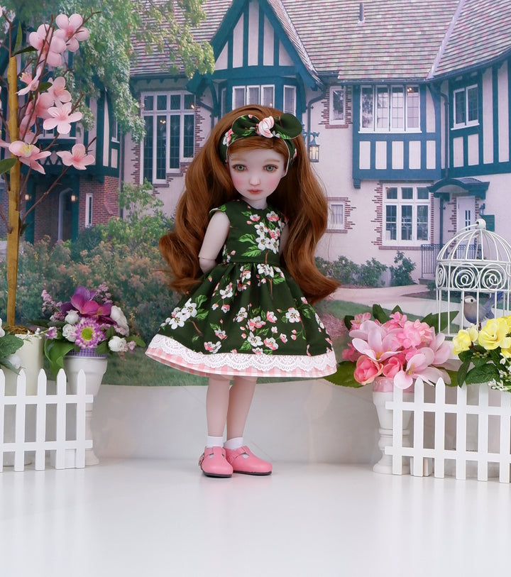 Apple Blossoms - dress with shoes for Ruby Red Fashion Friends doll