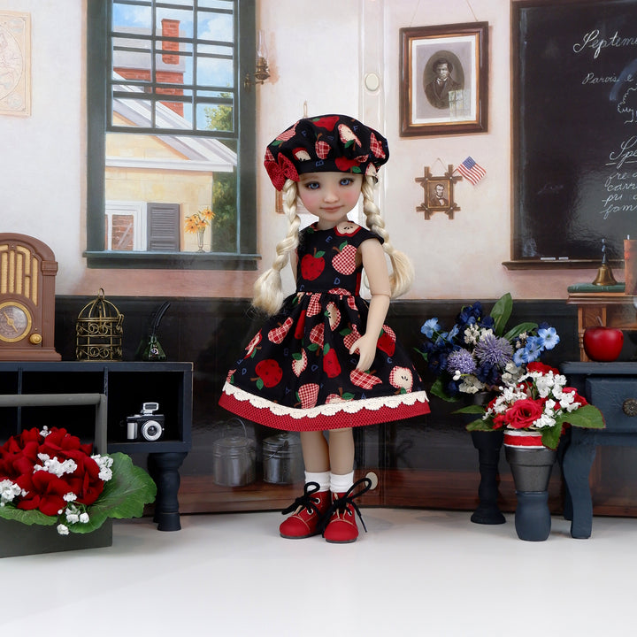 Apples & Arithmetic - dress with boots for Ruby Red Fashion Friends doll