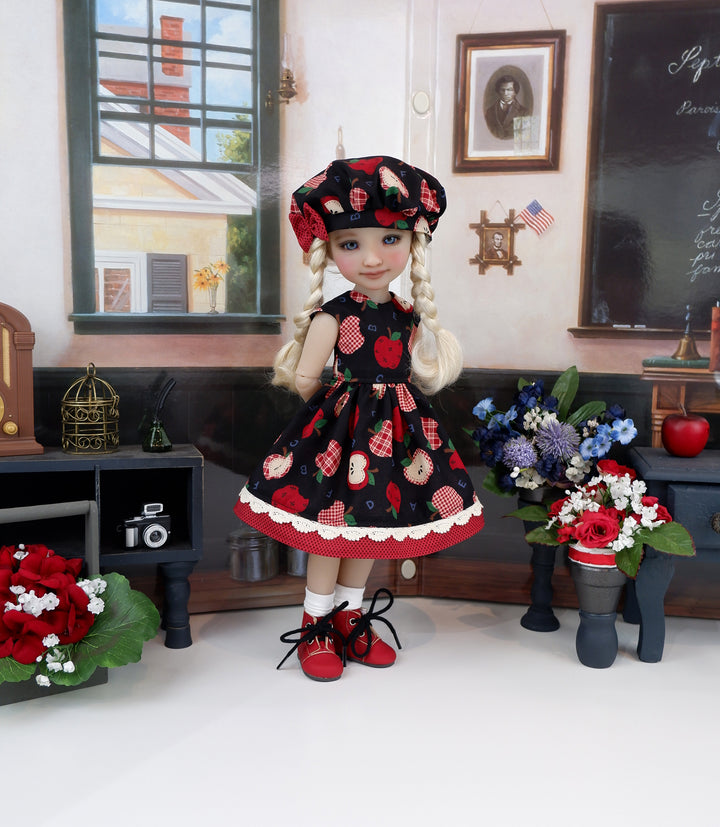 Apples & Arithmetic - dress with boots for Ruby Red Fashion Friends doll