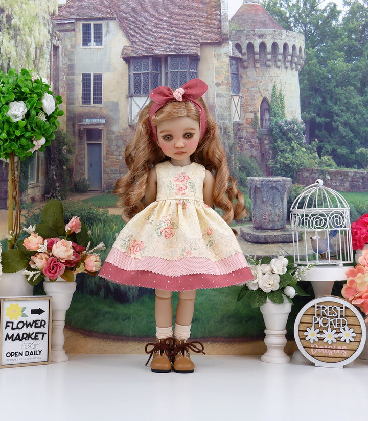 Apricot Blush - dress with boots for Ruby Red Fashion Friends doll