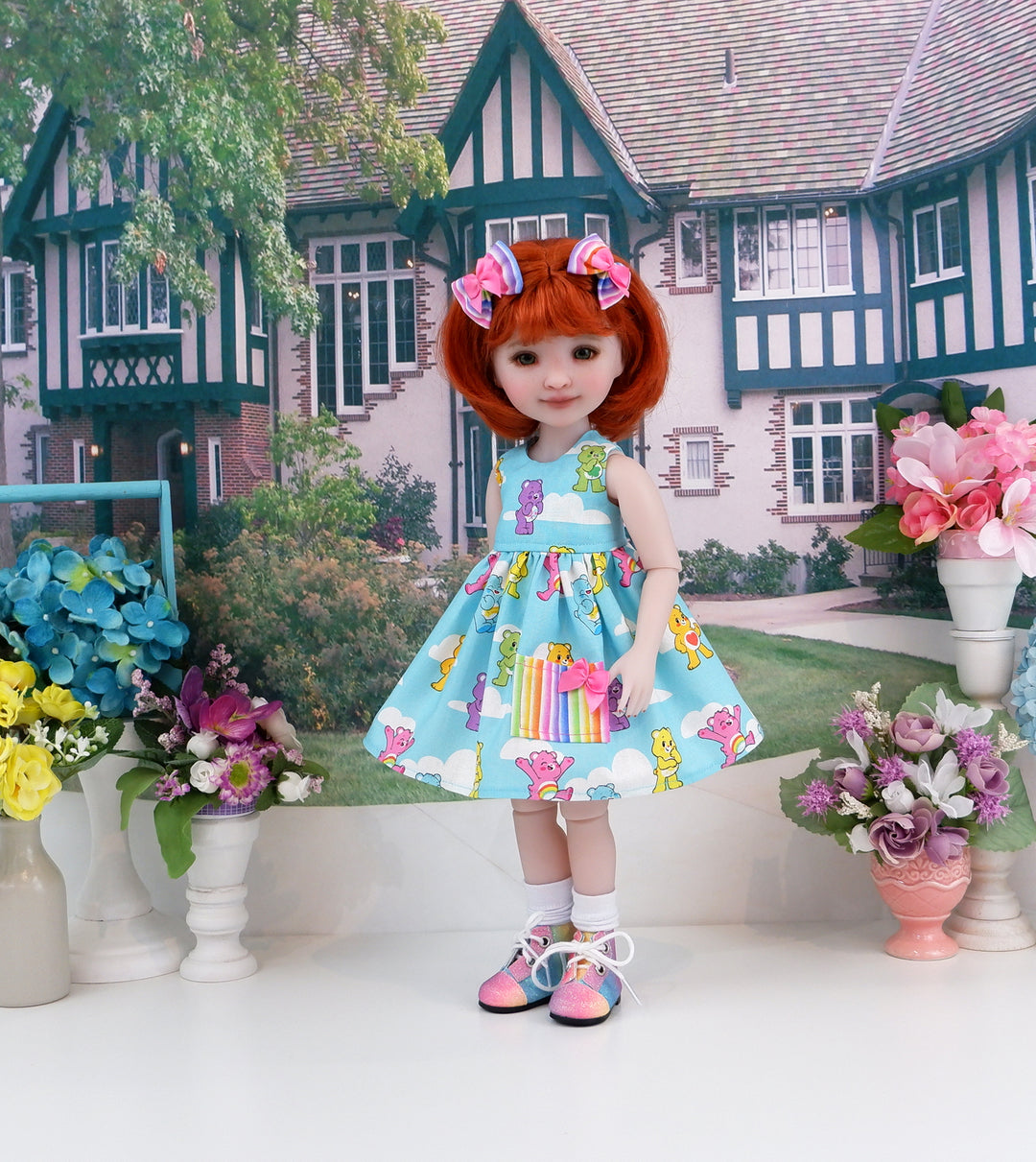 Aqua Care Bear - dress and boots for Ruby Red Fashion Friends doll