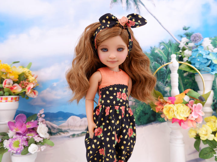Asian Hibiscus - romper with boots for Ruby Red Fashion Friends doll