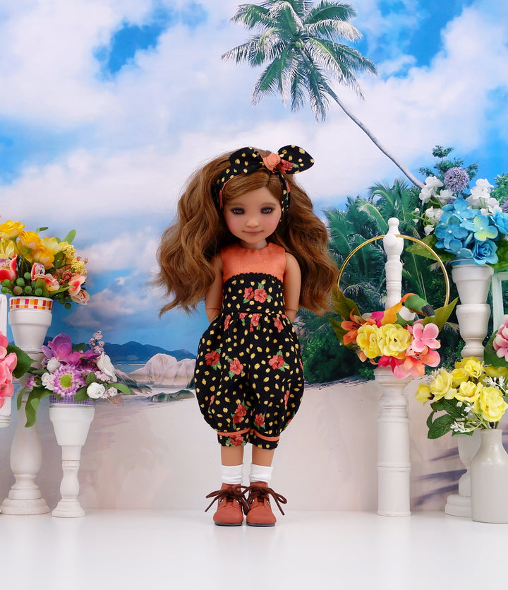Asian Hibiscus - romper with boots for Ruby Red Fashion Friends doll