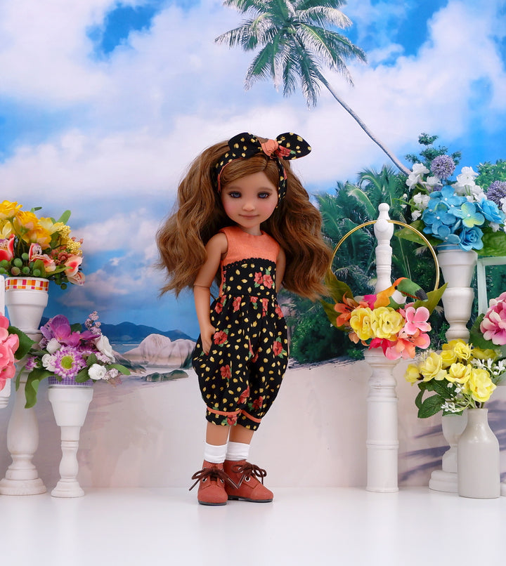 Asian Hibiscus - romper with boots for Ruby Red Fashion Friends doll