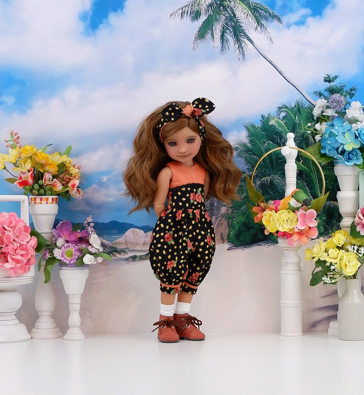 Asian Hibiscus - romper with boots for Ruby Red Fashion Friends doll