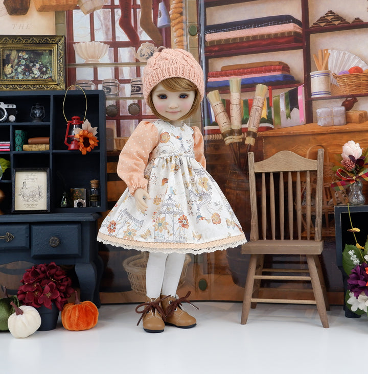 Autumn Birdcage - dress with boots for Ruby Red Fashion Friends doll