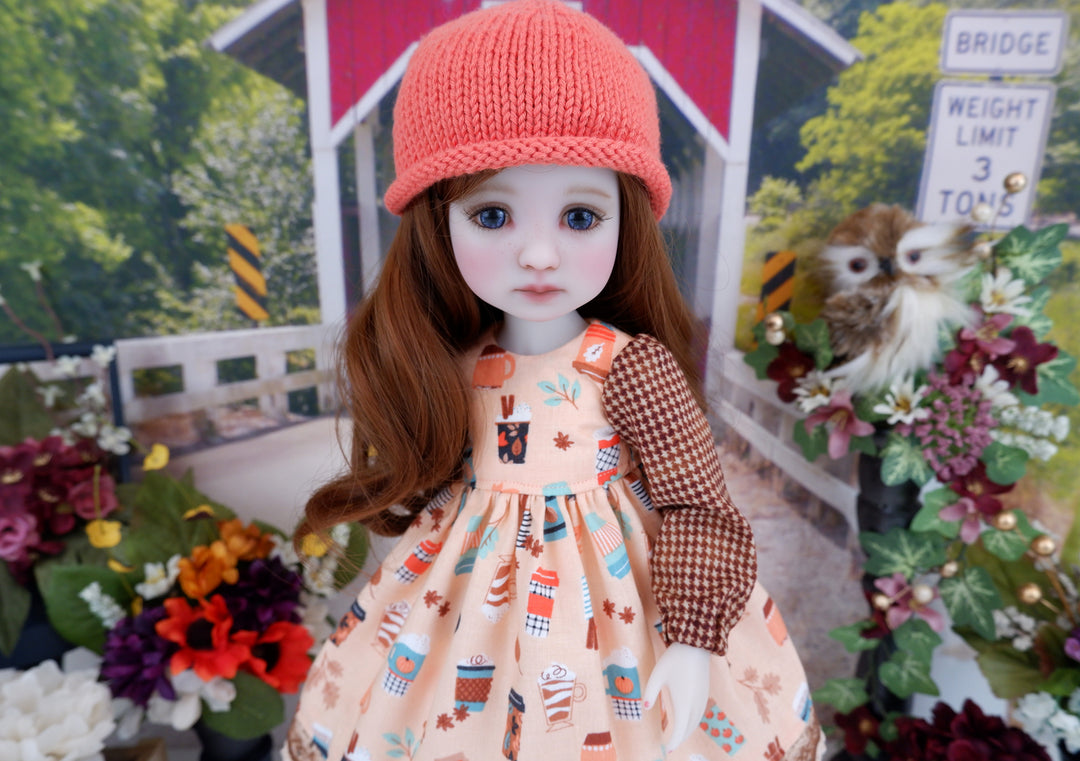 Autumn Chai - dress ensemble with oxford shoes for Ruby Red Fashion Friends doll