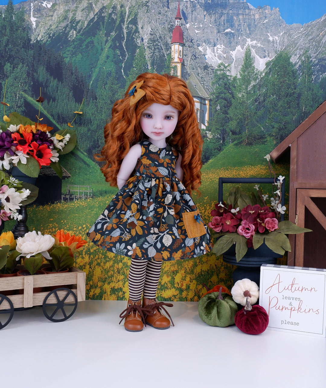 Autumn Chestnut - dress with boots for Ruby Red Fashion Friends doll