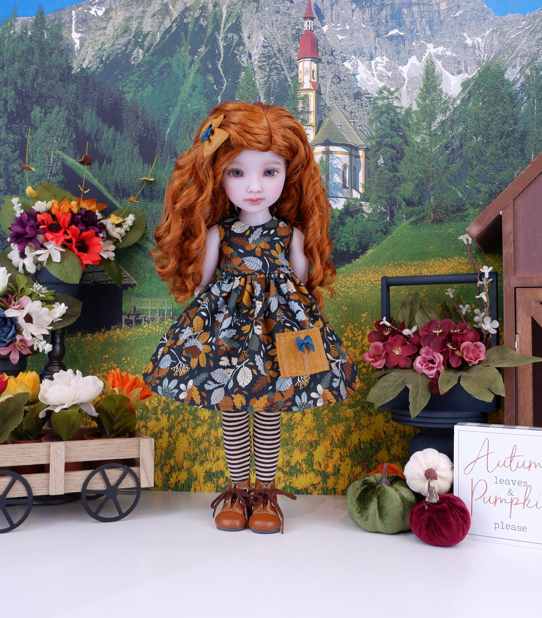 Autumn Chestnut - dress with boots for Ruby Red Fashion Friends doll