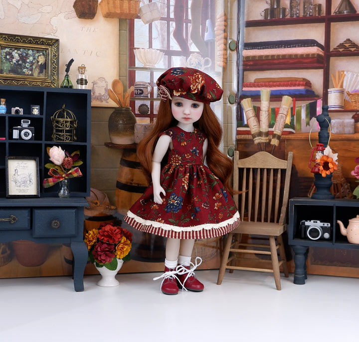 Autumn Chrysanthemum - dress with boots for Ruby Red Fashion Friends doll