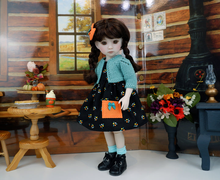 Autumn Corsage - dress with sweater & boots for Ruby Red Fashion Friends doll