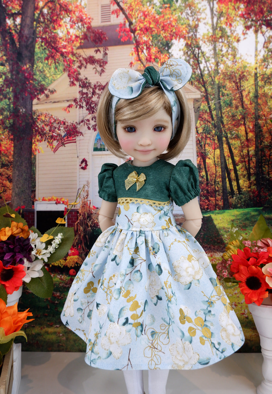 Autumn Cotton - dress and shoes for Ruby Red Fashion Friends doll