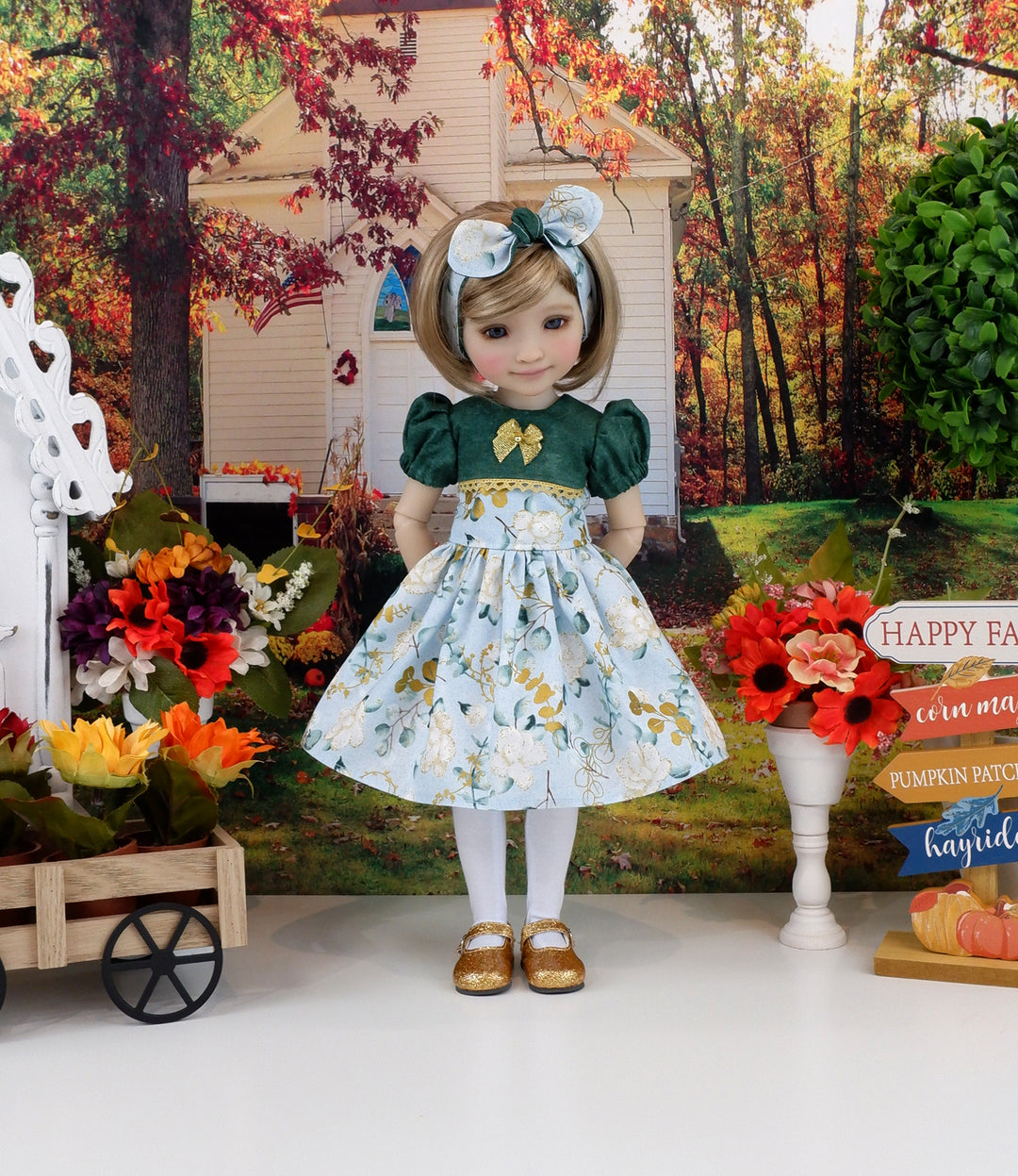 Autumn Cotton - dress and shoes for Ruby Red Fashion Friends doll