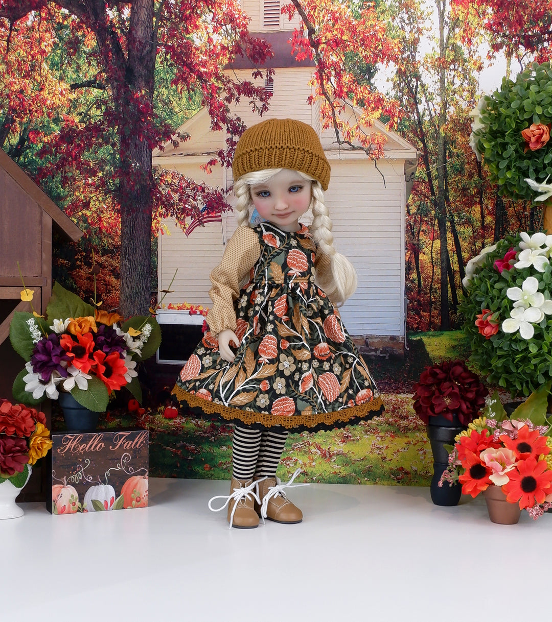 Autumn Dahlia - dress with boots for Ruby Red Fashion Friends doll