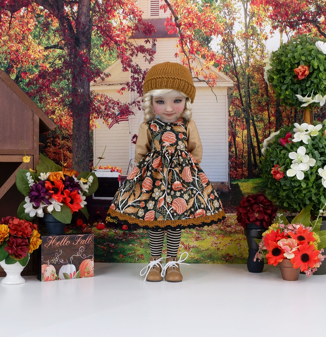 Autumn Dahlia - dress with boots for Ruby Red Fashion Friends doll