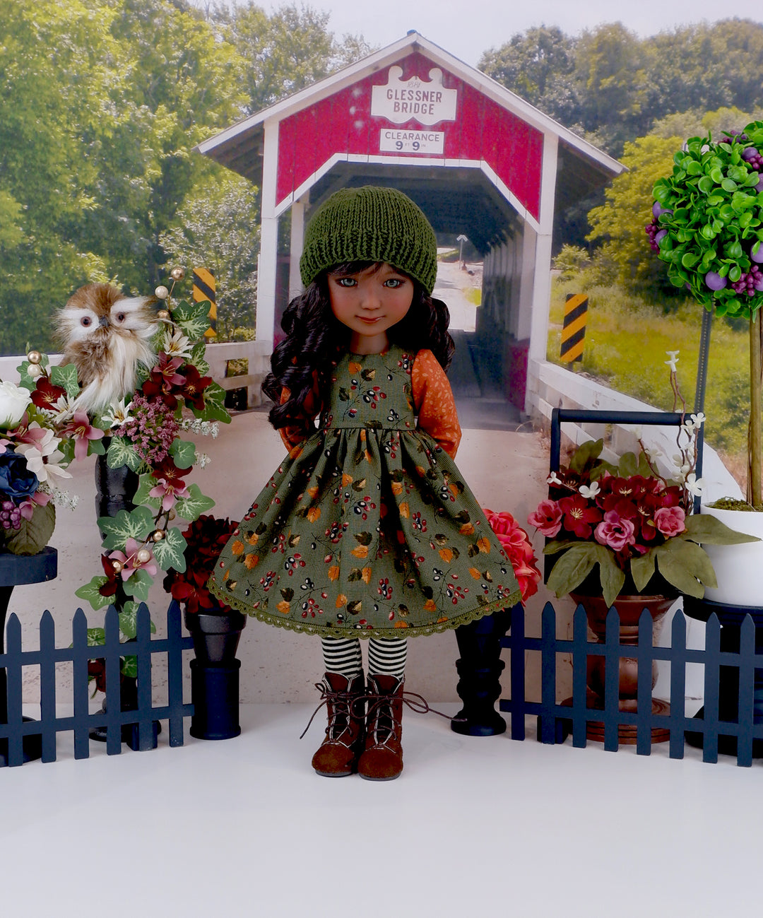 Autumn Elderberry - dress ensemble with boots for Ruby Red Fashion Friends doll