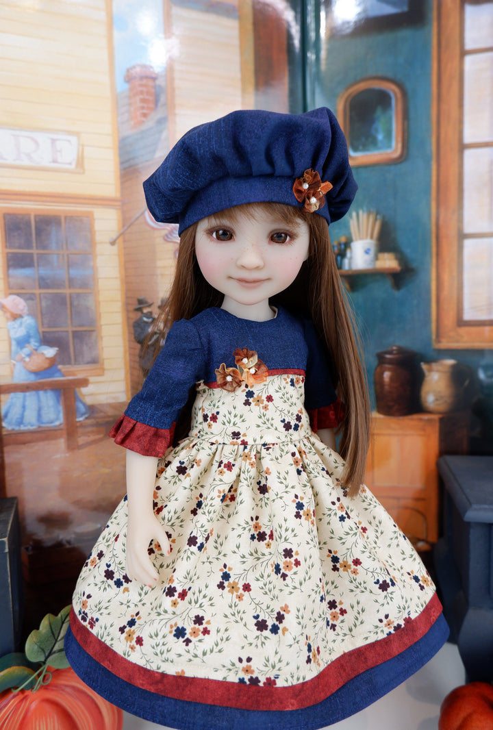 Autumn Floral Fields - dress with shoes for Ruby Red Fashion Friends doll