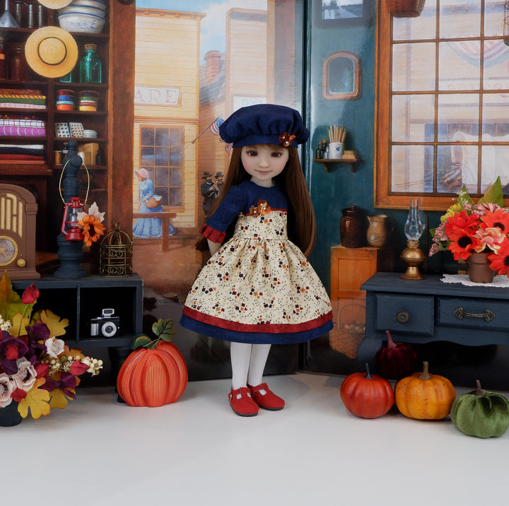 Autumn Floral Fields - dress with shoes for Ruby Red Fashion Friends doll