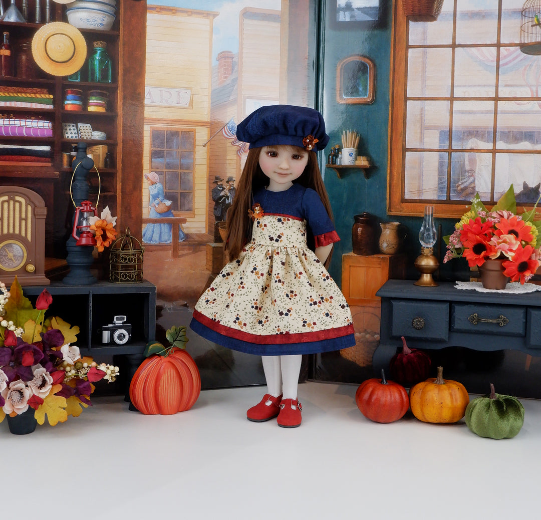 Autumn Floral Fields - dress with shoes for Ruby Red Fashion Friends doll