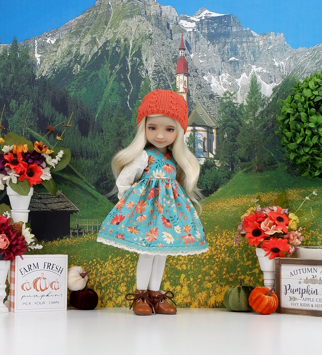 Autumn Gerbera - dress with boots for Ruby Red Fashion Friends doll