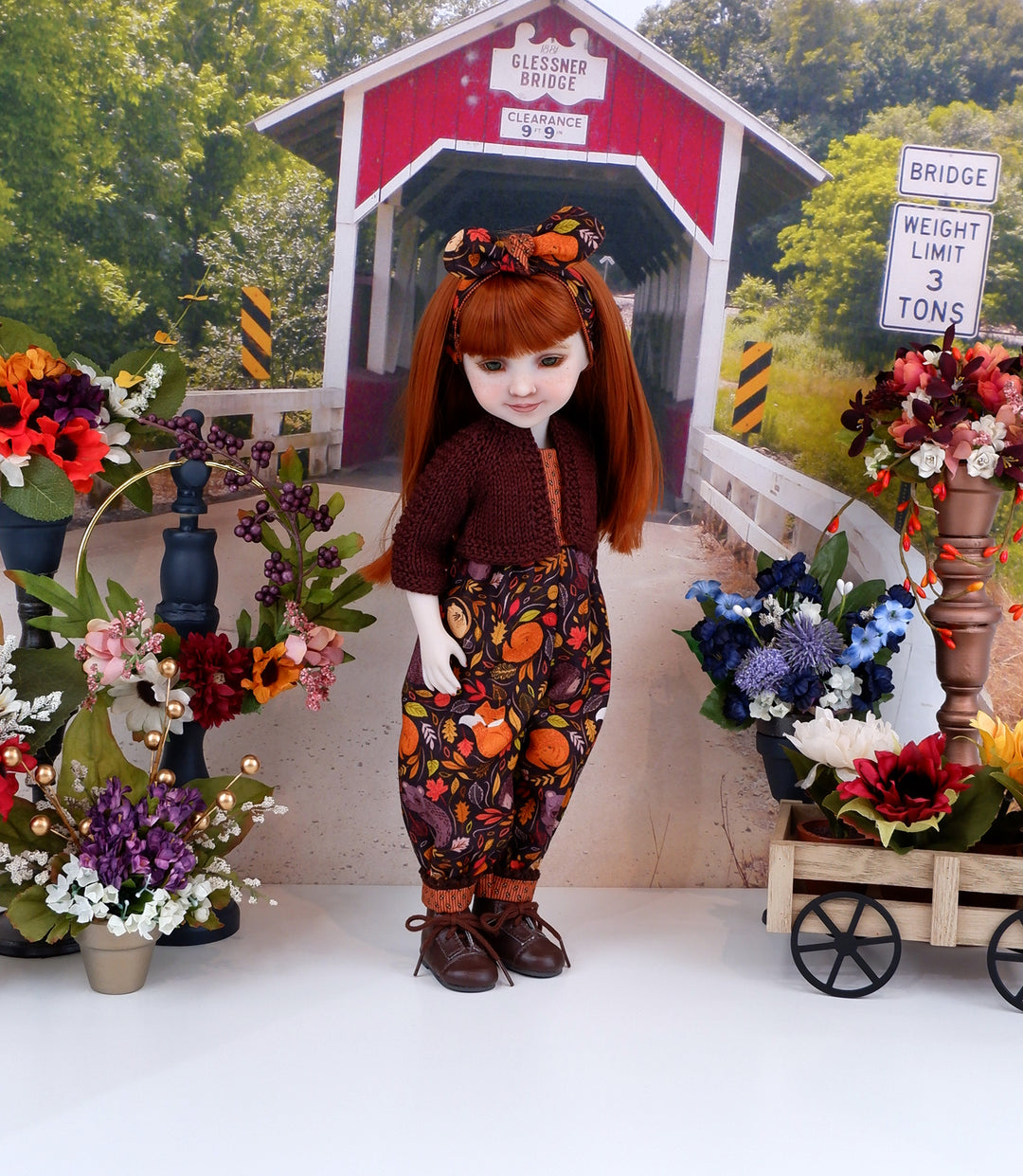 Autumn Hibernation - romper with sweater & boots for Ruby Red Fashion Friends doll