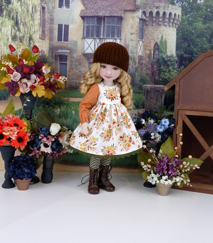 Autumn Marigolds - dress ensemble with boots for Ruby Red Fashion Friends doll