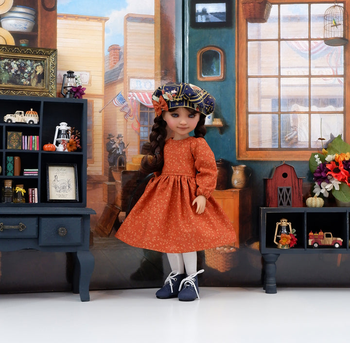 Autumn Moon - dress &amp; pinafore with boots for Ruby Red Fashion Friends doll