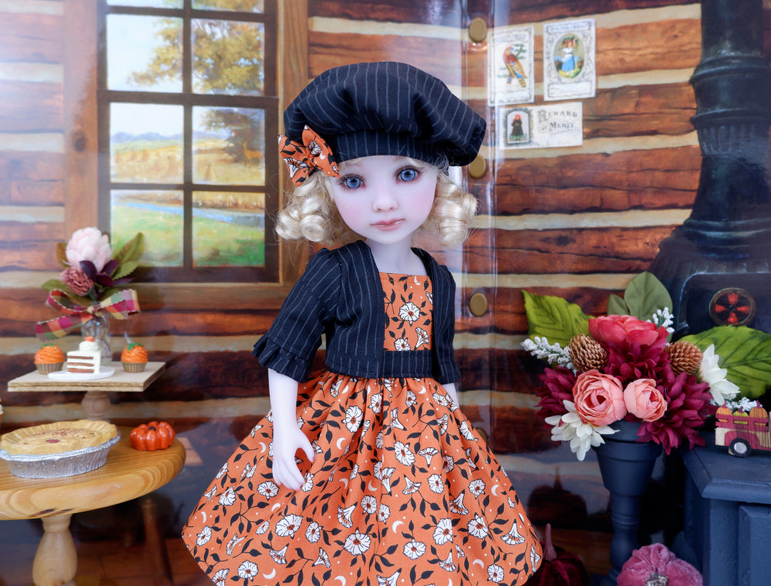 Autumn Moonflower - dress & jacket with boots for Ruby Red Fashion Friends doll