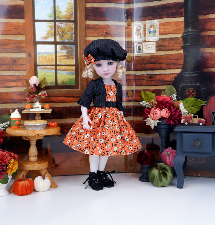 Autumn Moonflower - dress & jacket with boots for Ruby Red Fashion Friends doll