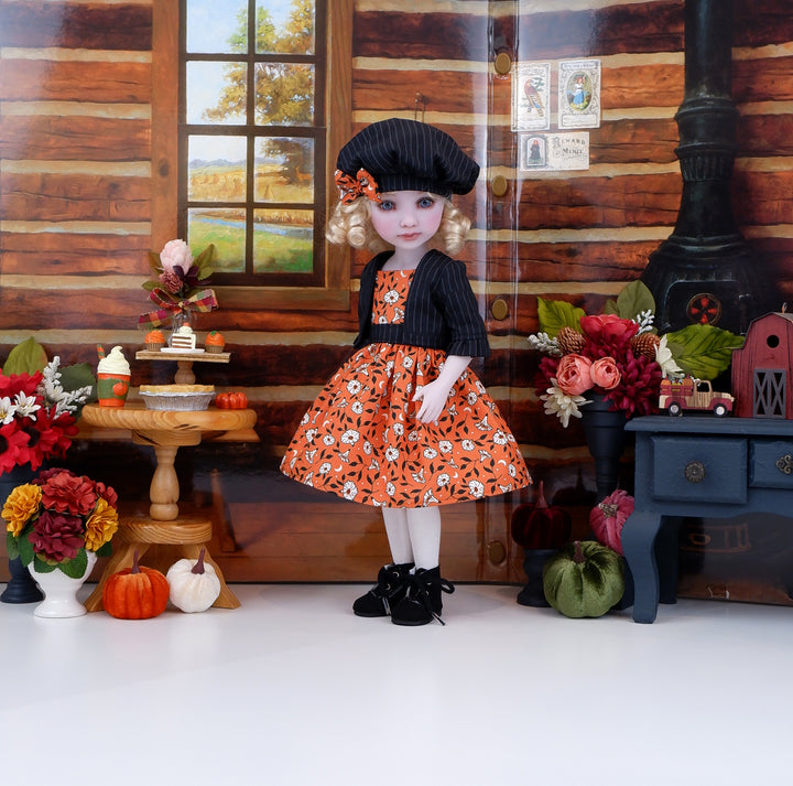 Autumn Moonflower - dress & jacket with boots for Ruby Red Fashion Friends doll