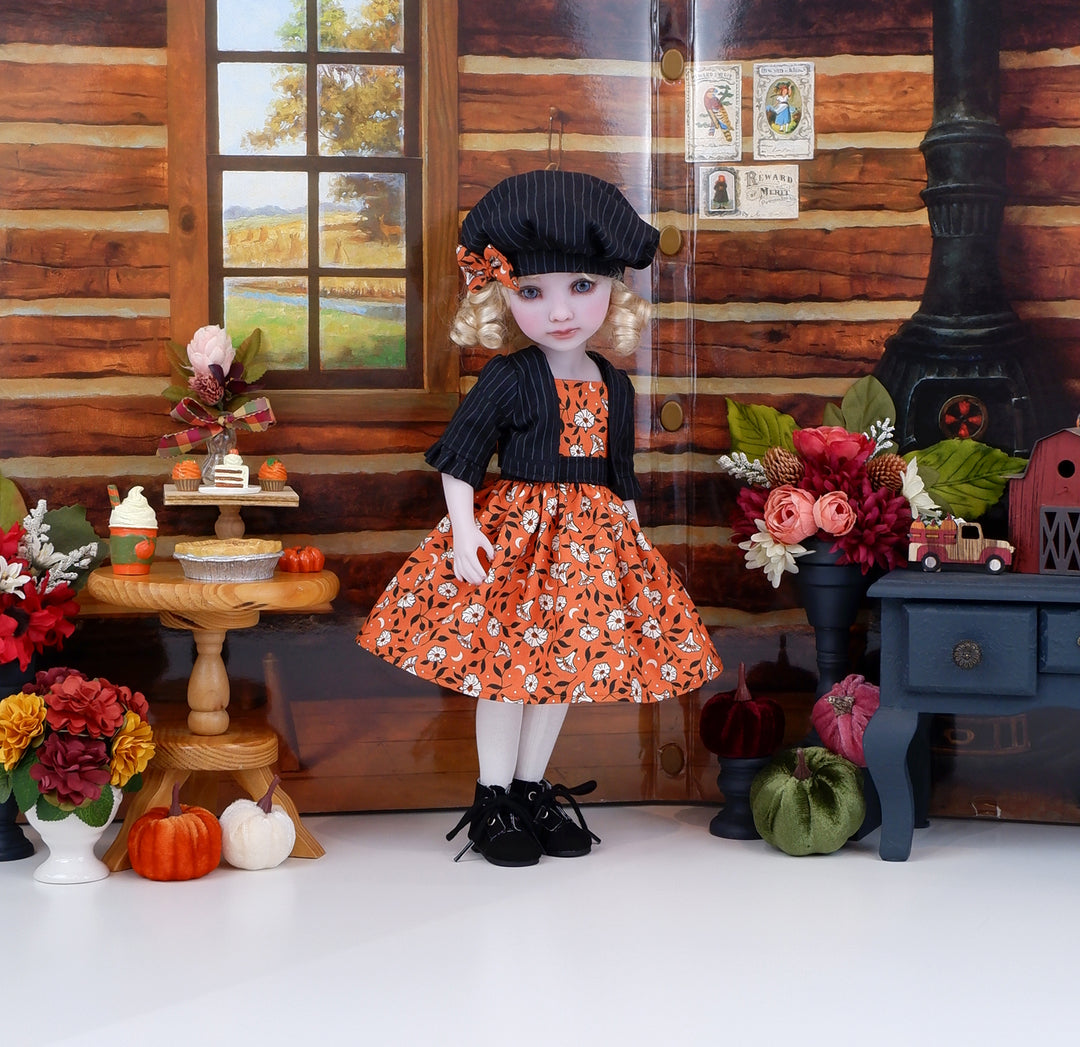 Autumn Moonflower - dress & jacket with boots for Ruby Red Fashion Friends doll