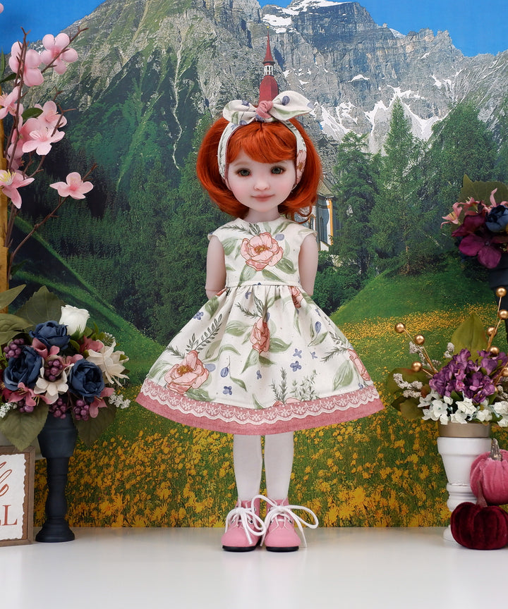 Autumn Peony - dress with boots for Ruby Red Fashion Friends doll