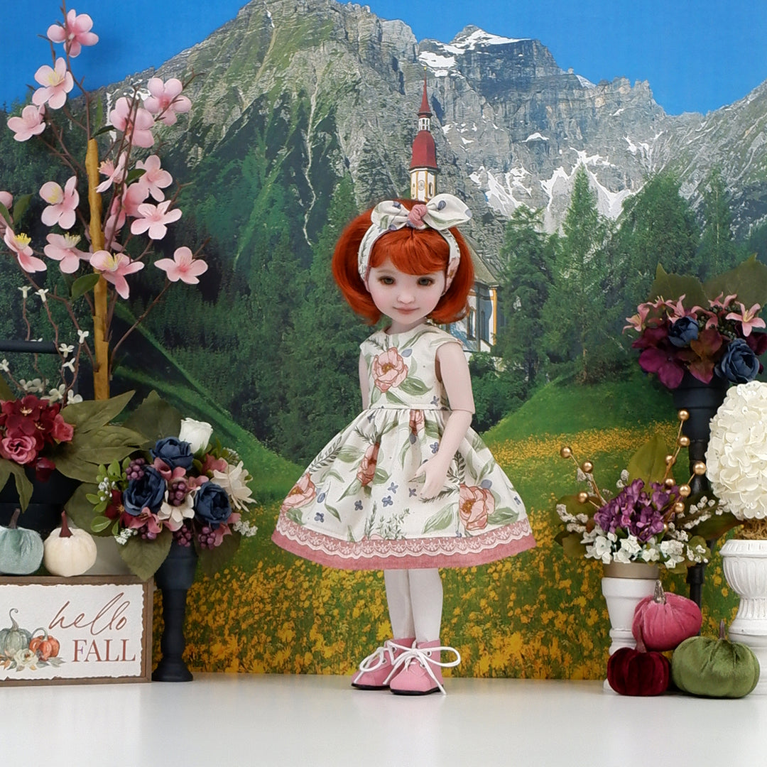 Autumn Peony - dress with boots for Ruby Red Fashion Friends doll