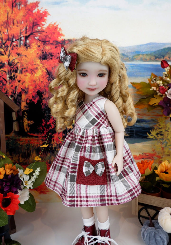 Autumn Plaid - dress with boots for Ruby Red Fashion Friends doll
