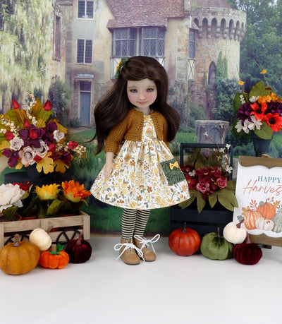 Autumn Strawflower - dress with sweater & boots for Ruby Red Fashion Friends doll