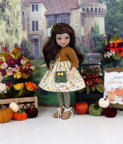 Autumn Strawflower - dress with sweater & boots for Ruby Red Fashion Friends doll