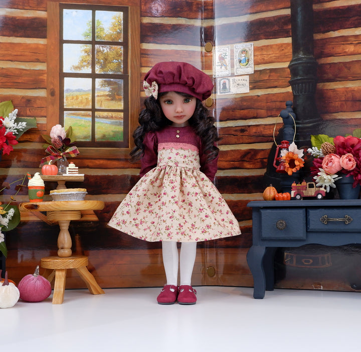 Autumn Tea Rose - dress with shoes for Ruby Red Fashion Friends doll