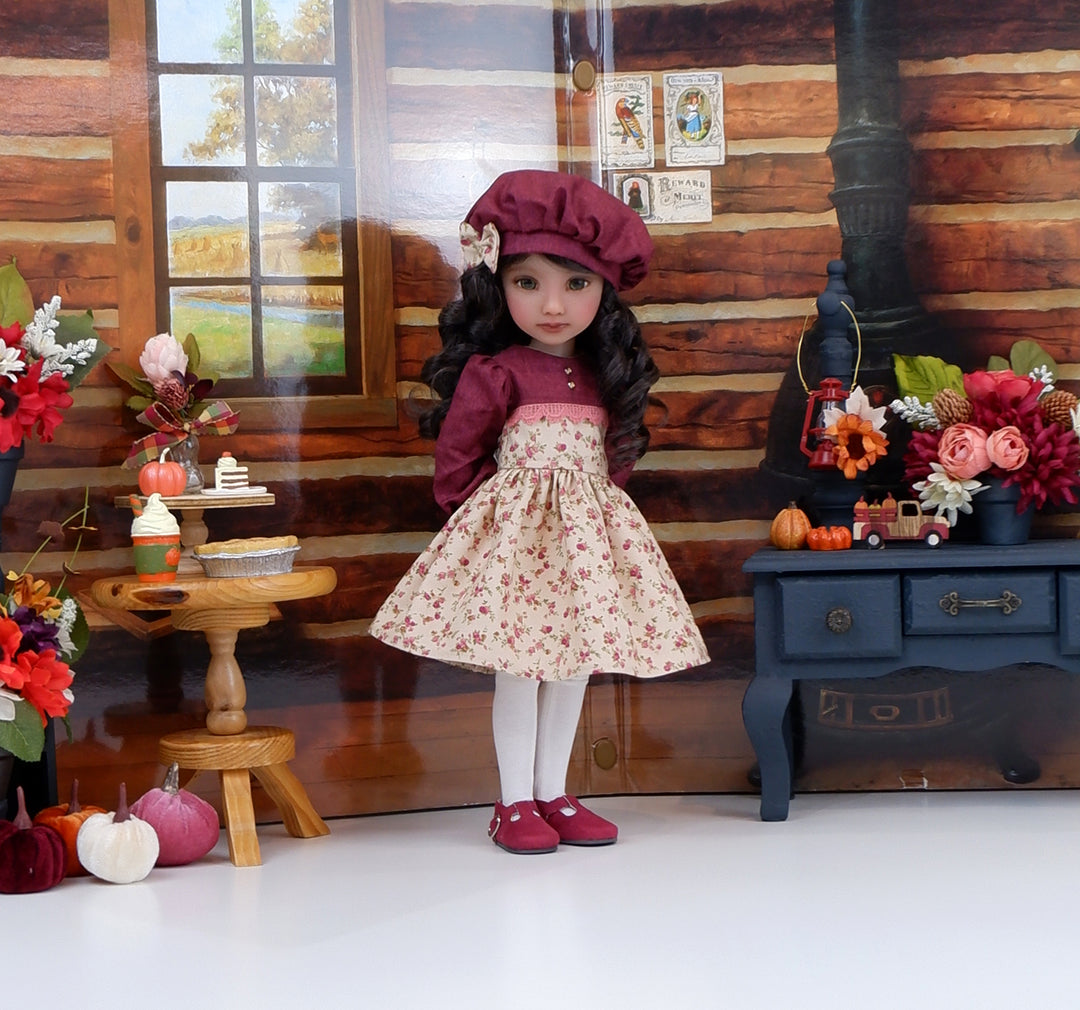 Autumn Tea Rose - dress with shoes for Ruby Red Fashion Friends doll Cottontail Doll Designs Autumn Tea Rose - dress with shoes for Ruby Red Fashion Friends doll Cottontail Doll Designs