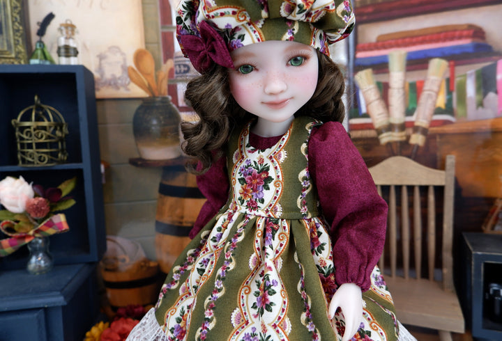 Avonlea Village - dress & pinafore with hat and boots for Ruby Red Fashion Friends doll