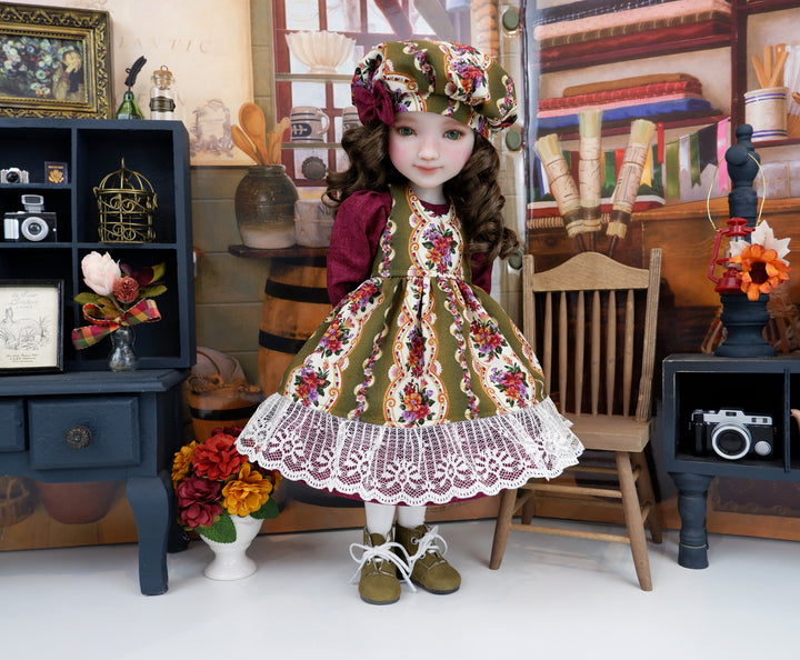 Avonlea Village - dress & pinafore with hat and boots for Ruby Red Fashion Friends doll