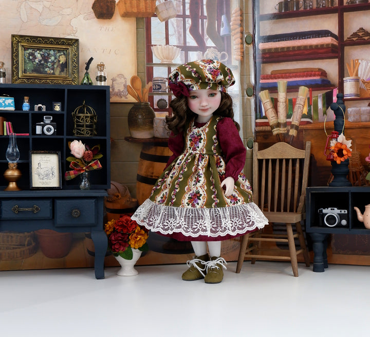 Avonlea Village - dress & pinafore with hat and boots for Ruby Red Fashion Friends doll