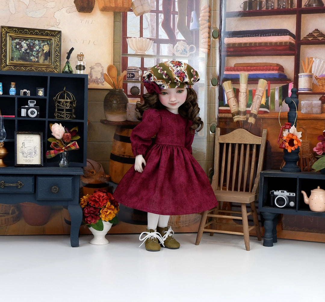 Avonlea Village - dress & pinafore with hat and boots for Ruby Red Fashion Friends doll