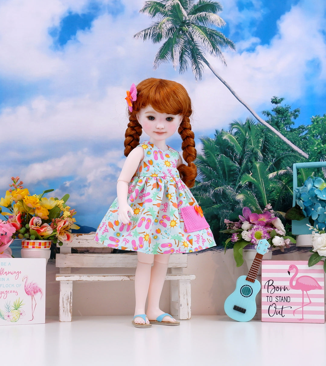 Beach Babe - dress with sandals for Ruby Red Fashion Friends doll