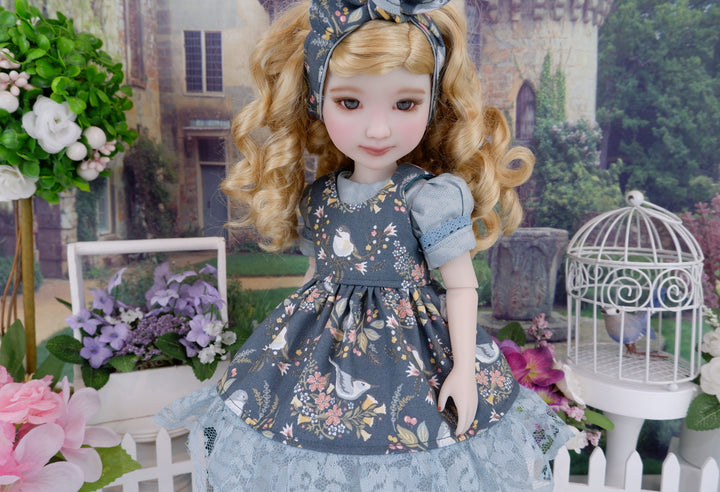 Beautiful Wren - dress & pinafore with boots for Ruby Red Fashion Friends doll