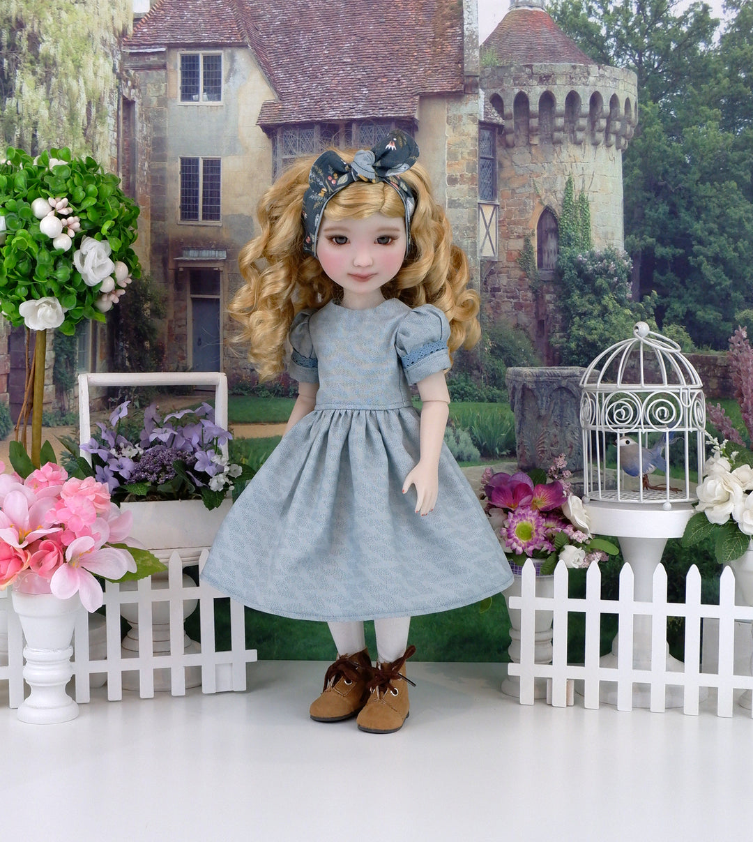 Beautiful Wren - dress & pinafore with boots for Ruby Red Fashion Friends doll