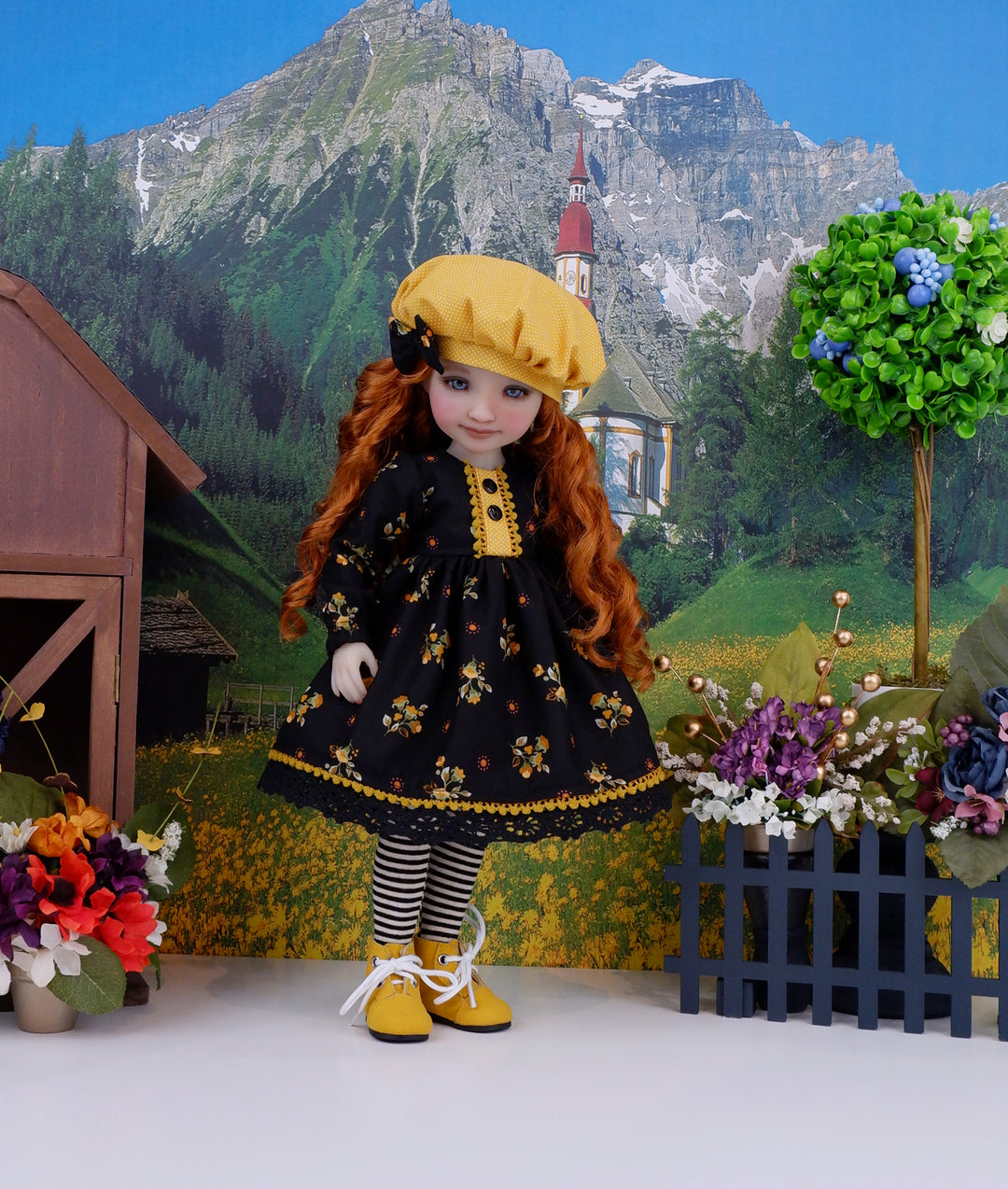Becca's Garden - dress ensemble with boots for Ruby Red Fashion Friends doll